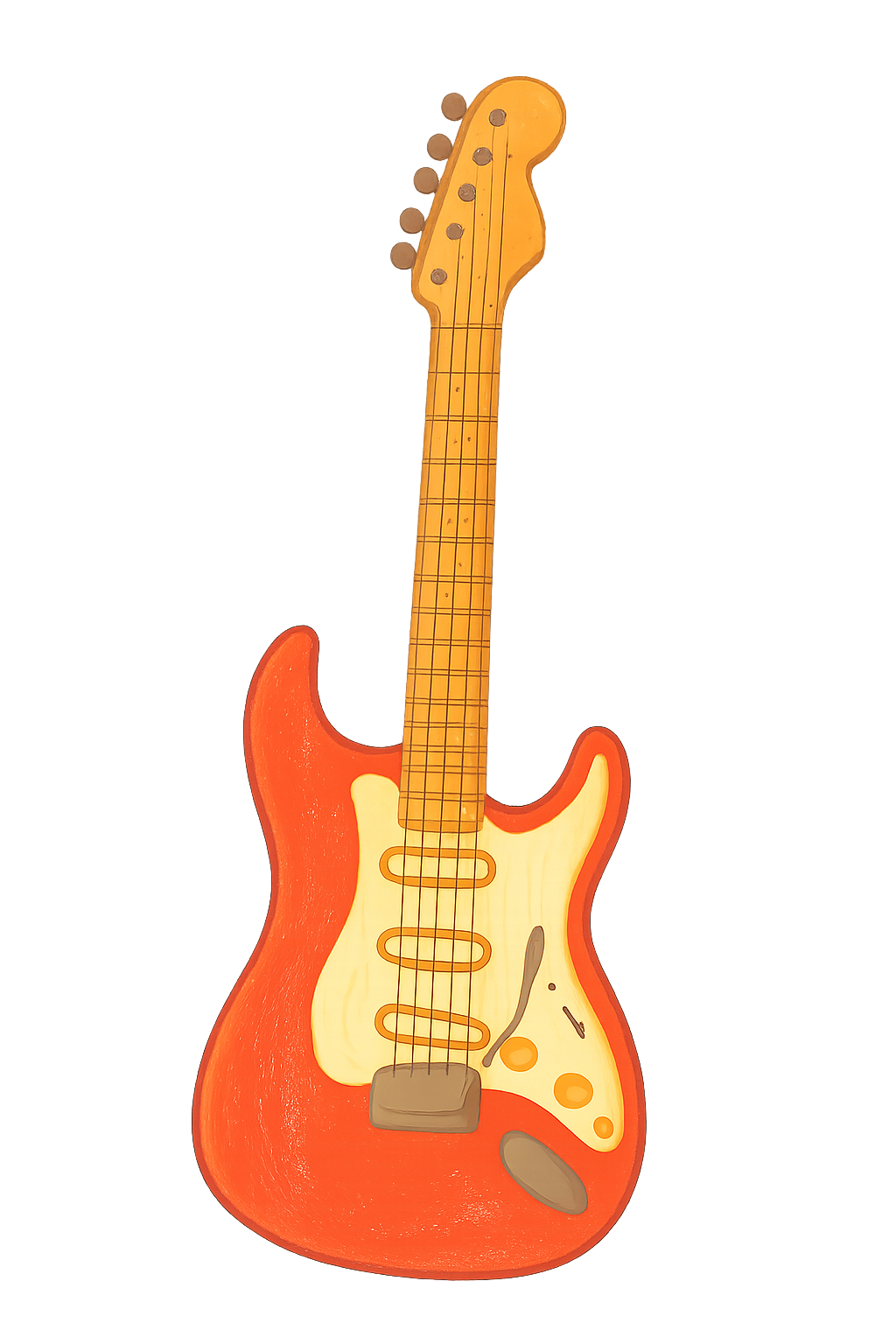 Graphic illustration of an electric guitar from the series Counterculture Kids.